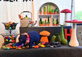 Craft Fair of the Southern Highlands - booth display Heidi Bleacher, fiber artist
